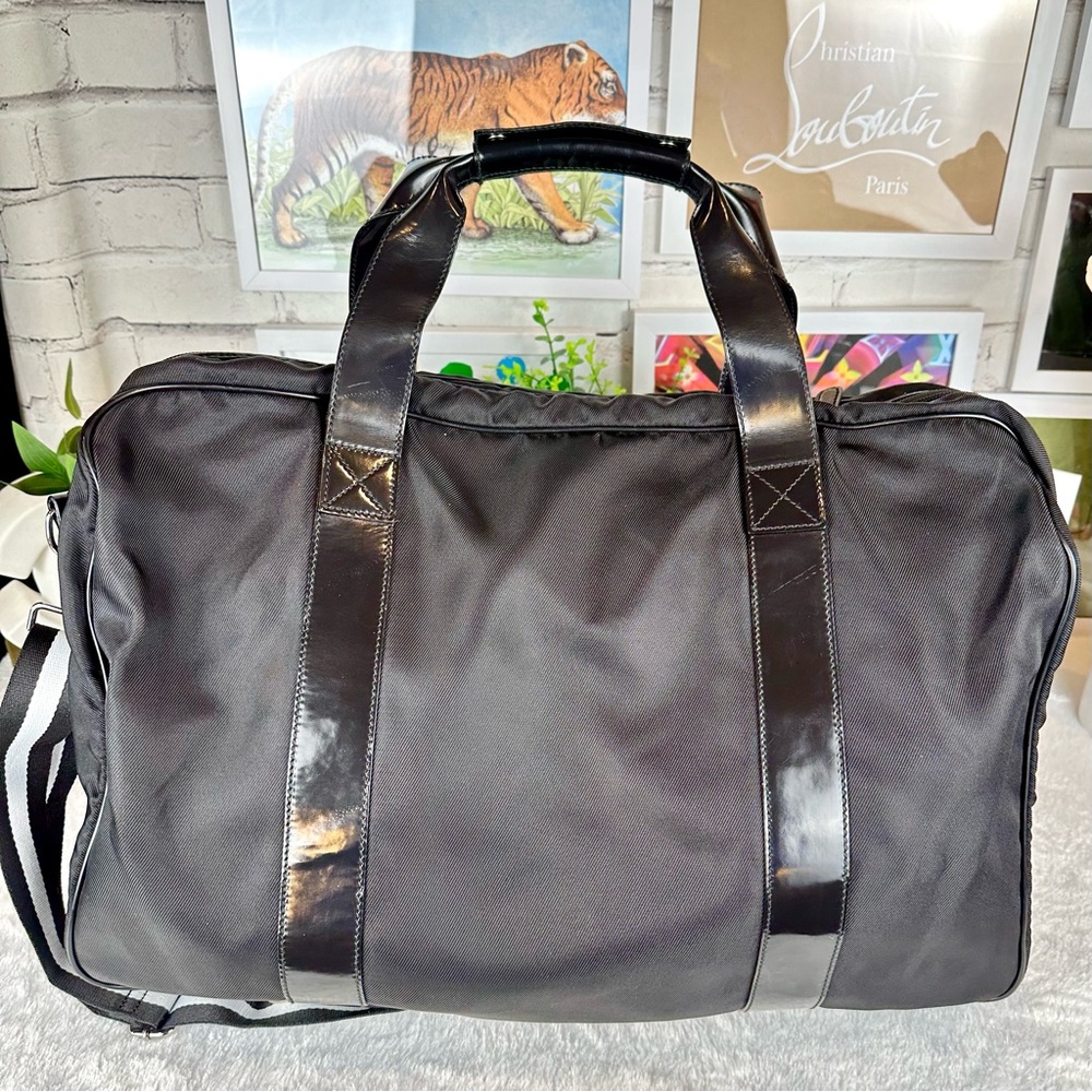 Gucci Black Travel Duffel Bag with Leather Trim - Picture 2 of 16